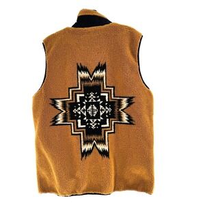 Pendleton Men's Tahuya Harding Berber Vest Large Aztec Brown Western Cowboy NEW